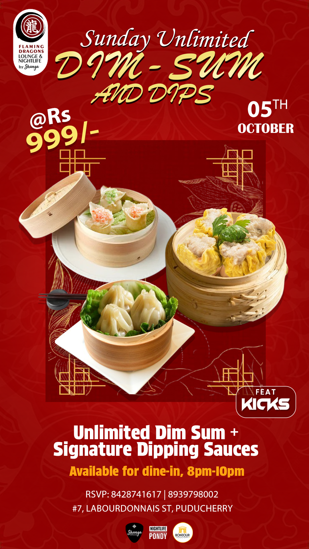 Unlimited Dim Sum and Dips - Flaming Dragons