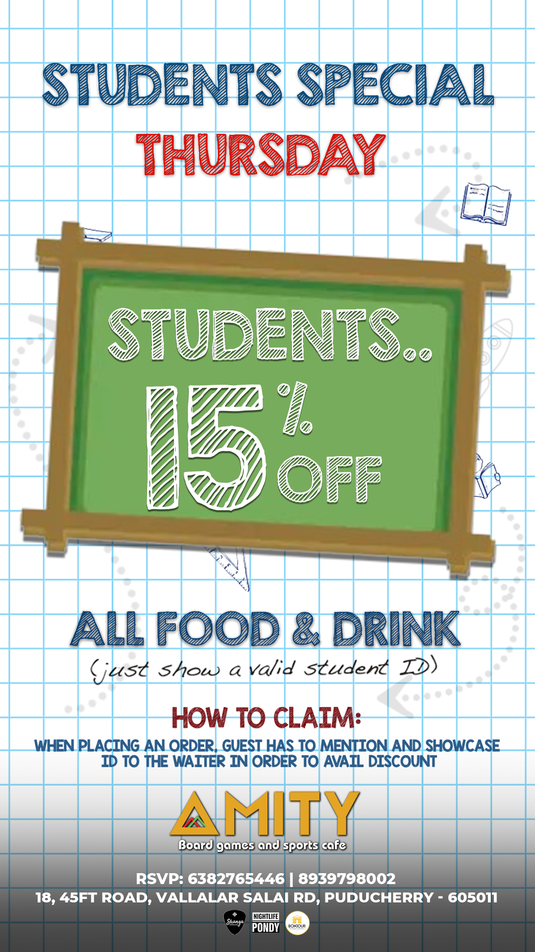 Student Special Thursday - Amity Sports Cafe