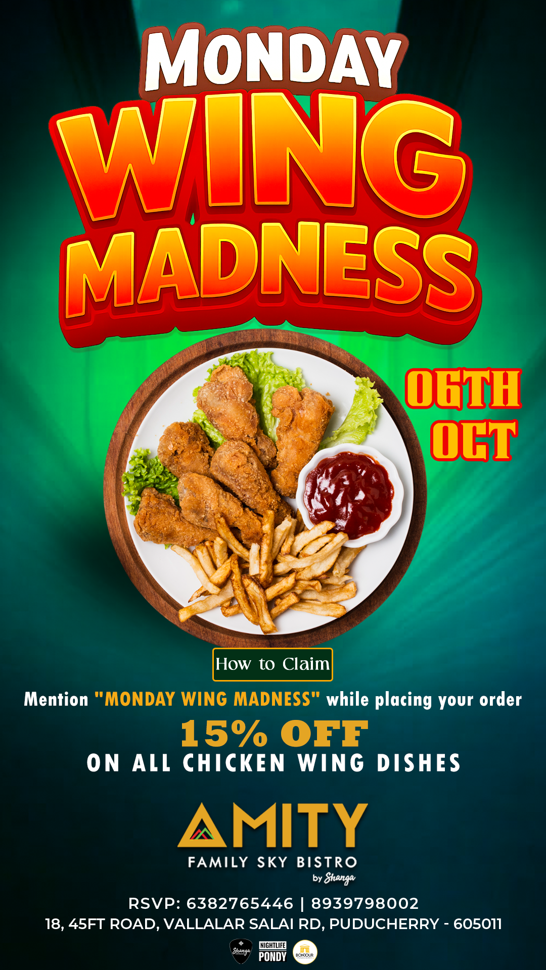Monday Wing Madness - Amity Sky Bistro